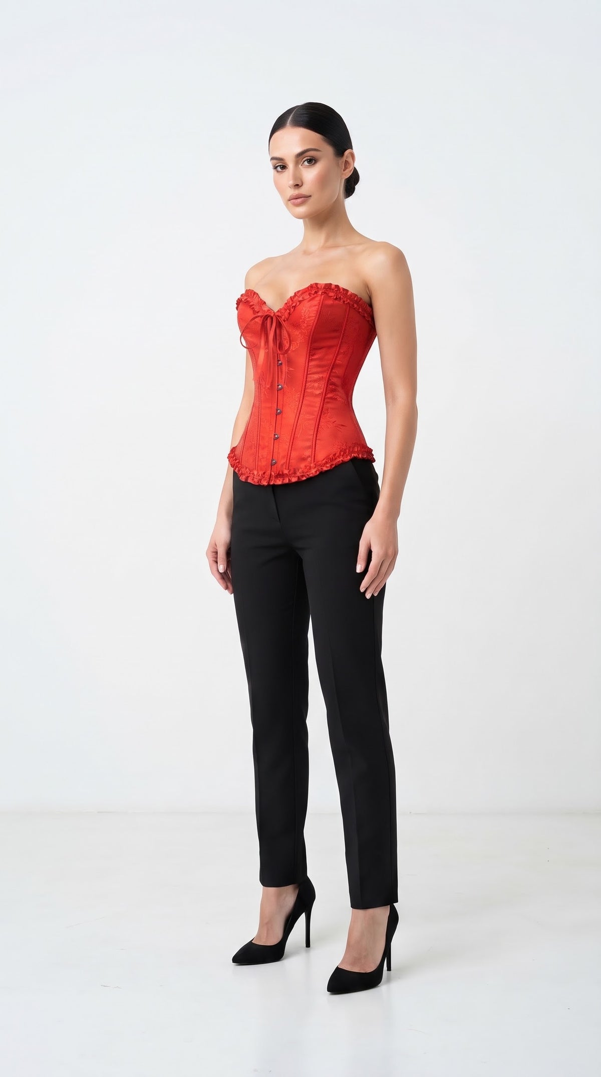 Corsé Rosalind · Jacquard con volantes