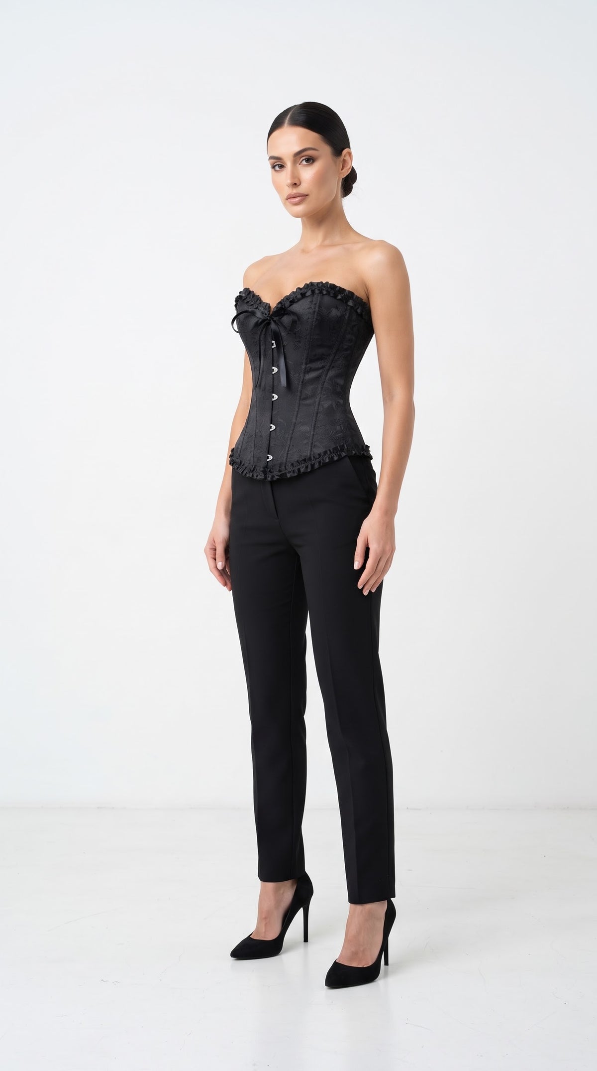 Corsé Rosalind · Jacquard con volantes