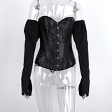 Blusa corsé Ophelia Negro