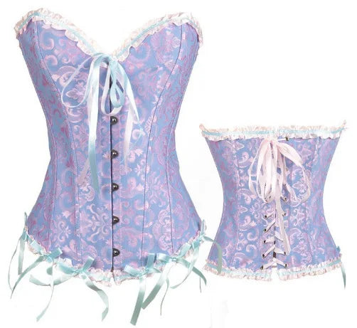 Corsé Isolde Azul lago con lazo