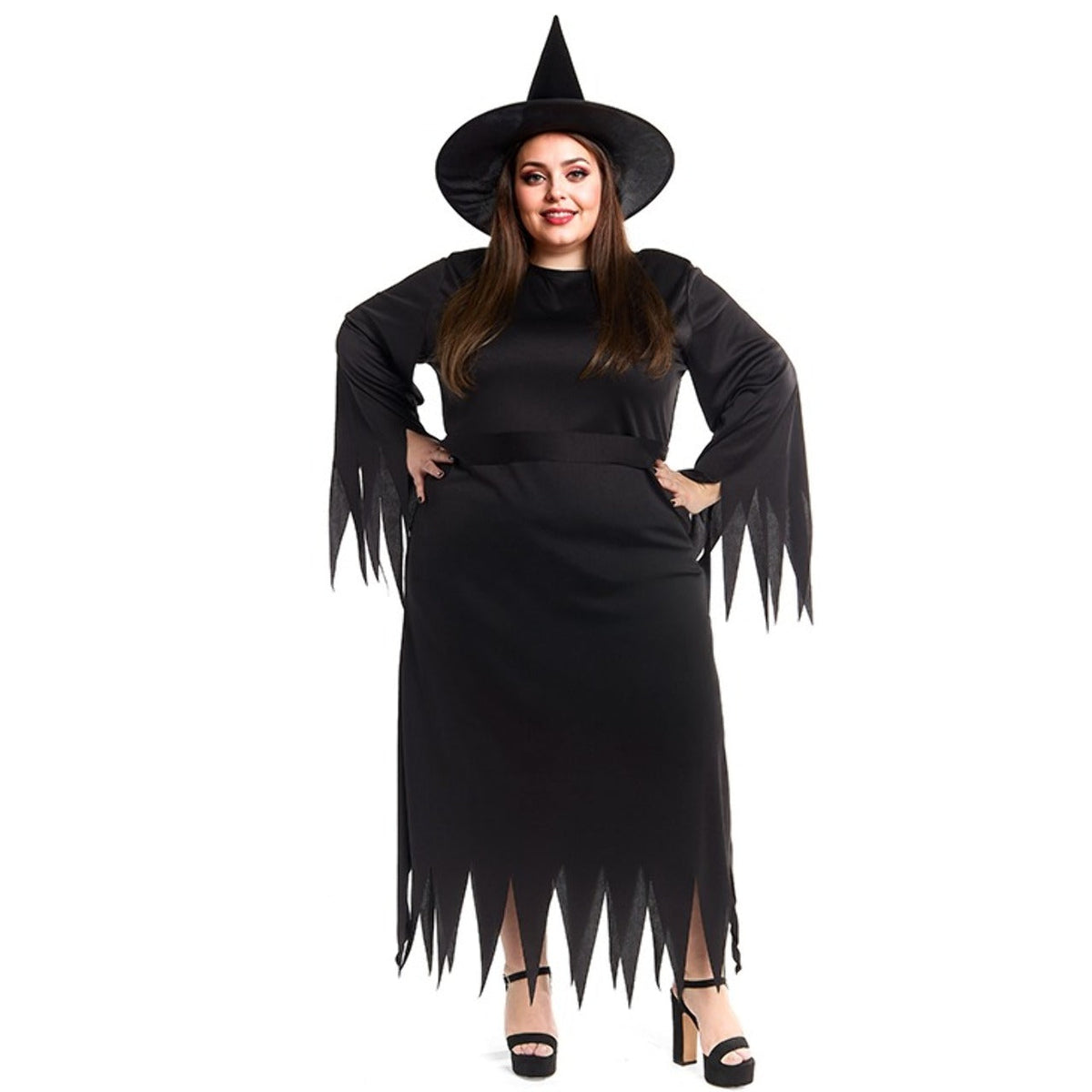 Disfraz de Bruja Negra Plus para mujer