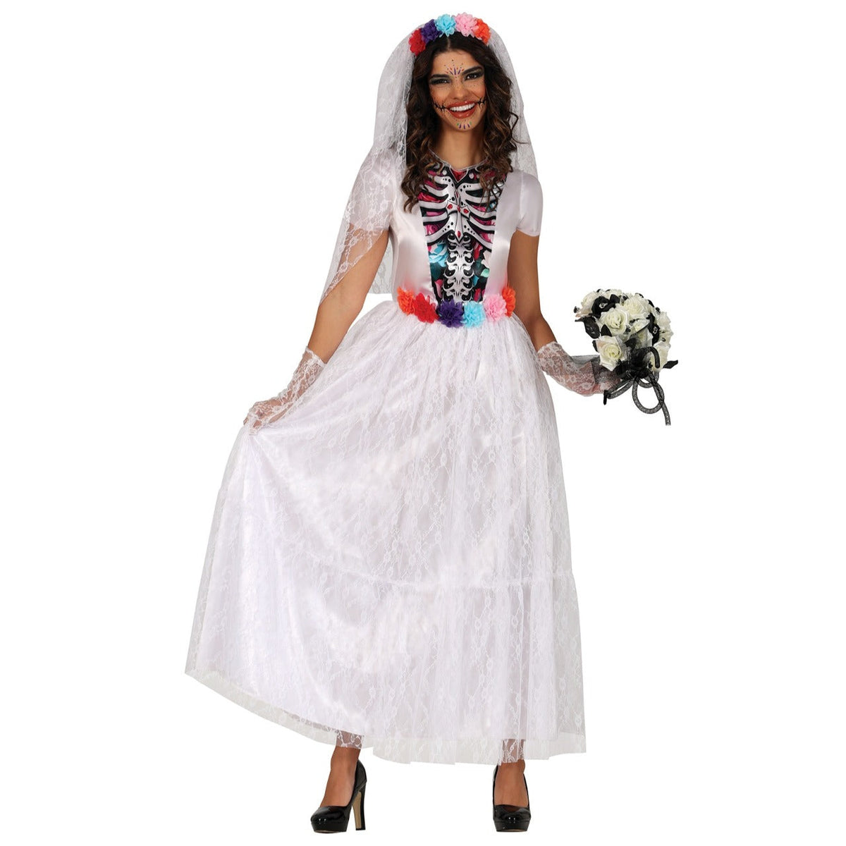 Disfraz de Catrina Novia Blanca para mujer
