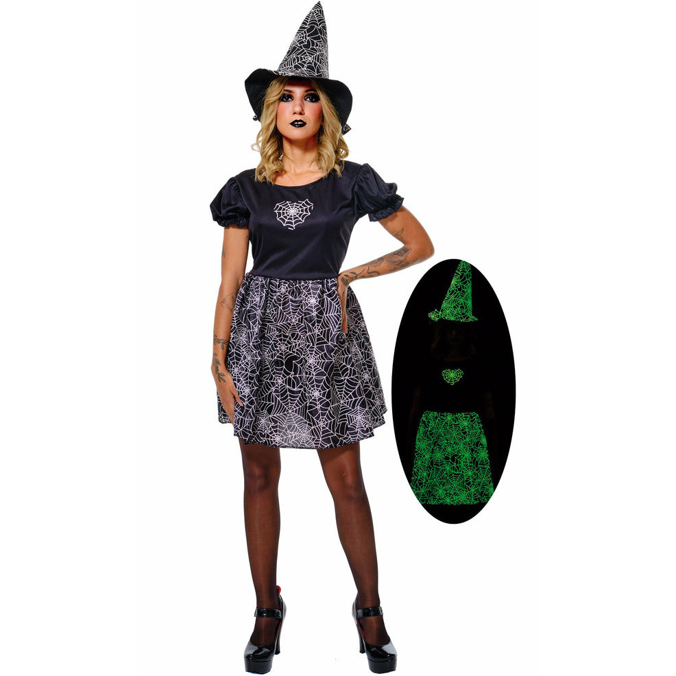Disfraz de Bruja Spider Glow para mujer