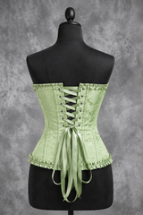 Corsé Rosalind Verde claro – maniquí por detrás con cordones