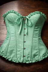 Corsé Rosalind Esmeralda – sobre mesa de madera