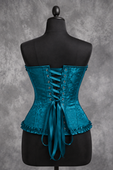 Corsé Rosalind Azul oscuro – maniquí por detrás con cordones