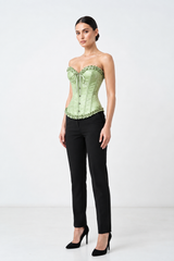 Corsé Rosalind Verde claro – modelo de cuerpo completo
