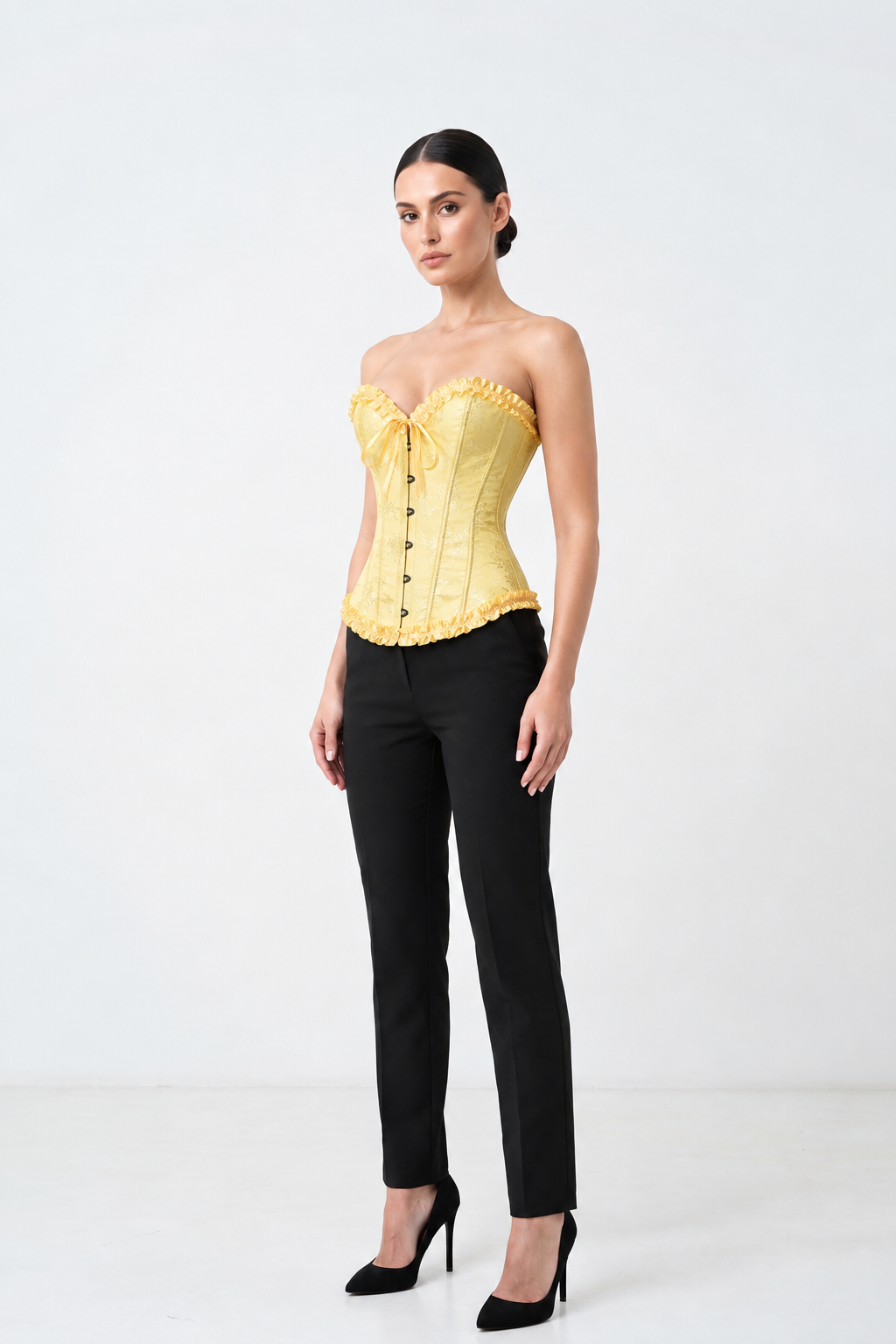 Corsé Rosalind Amarillo – modelo de cuerpo completo