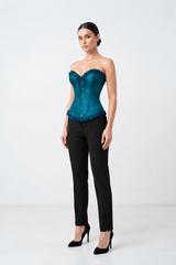 Corsé Rosalind Azul oscuro – modelo de cuerpo completo