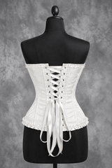 Corsé Rosalind Blanco – maniquí por detrás con cordones