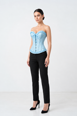 Corsé Rosalind Azul cielo – modelo de cuerpo completo