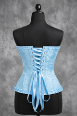 Corsé Rosalind Azul cielo – maniquí por detrás con cordones
